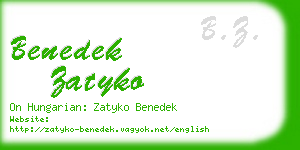 benedek zatyko business card